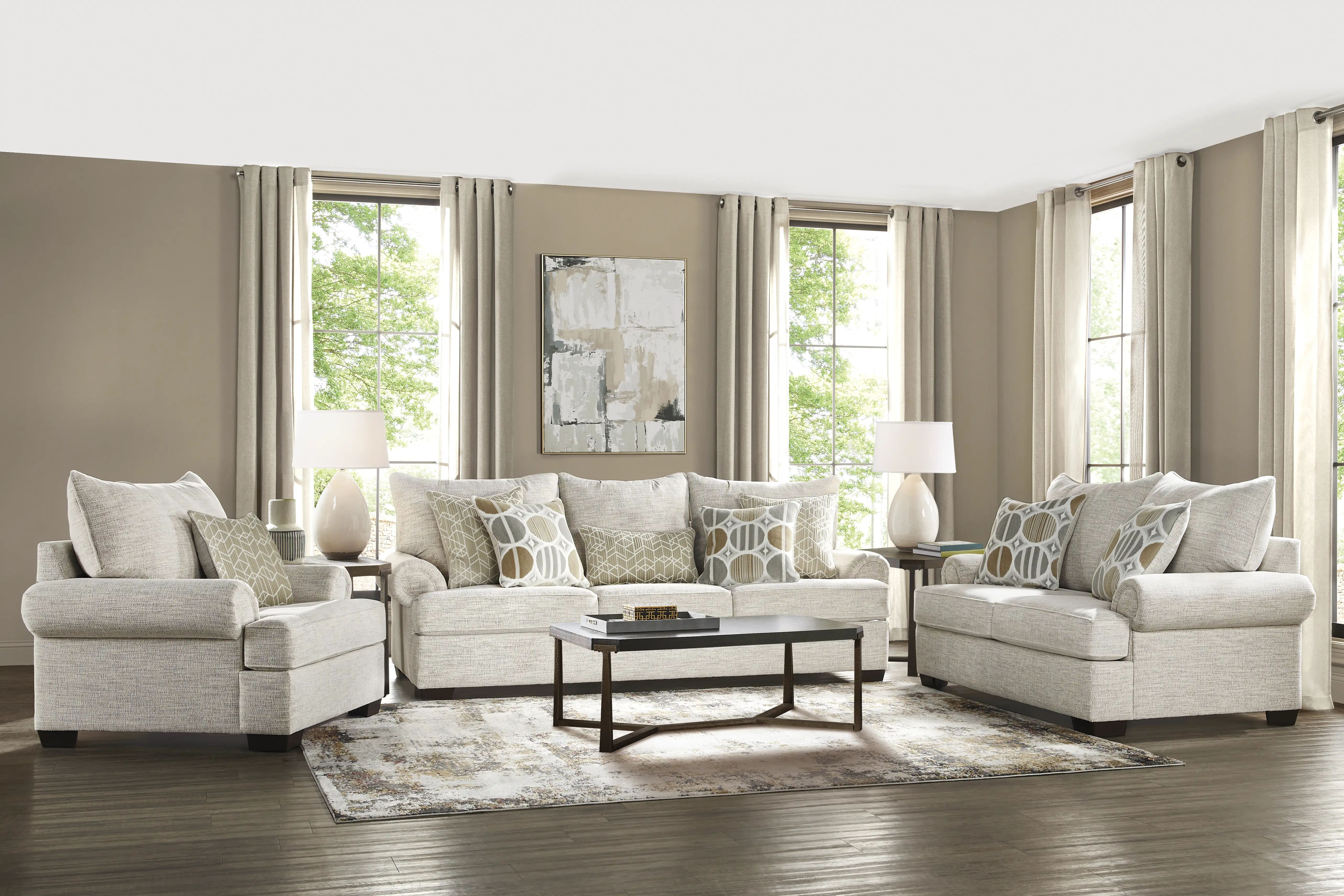 Reyna Point Ivory 7 Pc Living Room - Thumbnail - Image 1