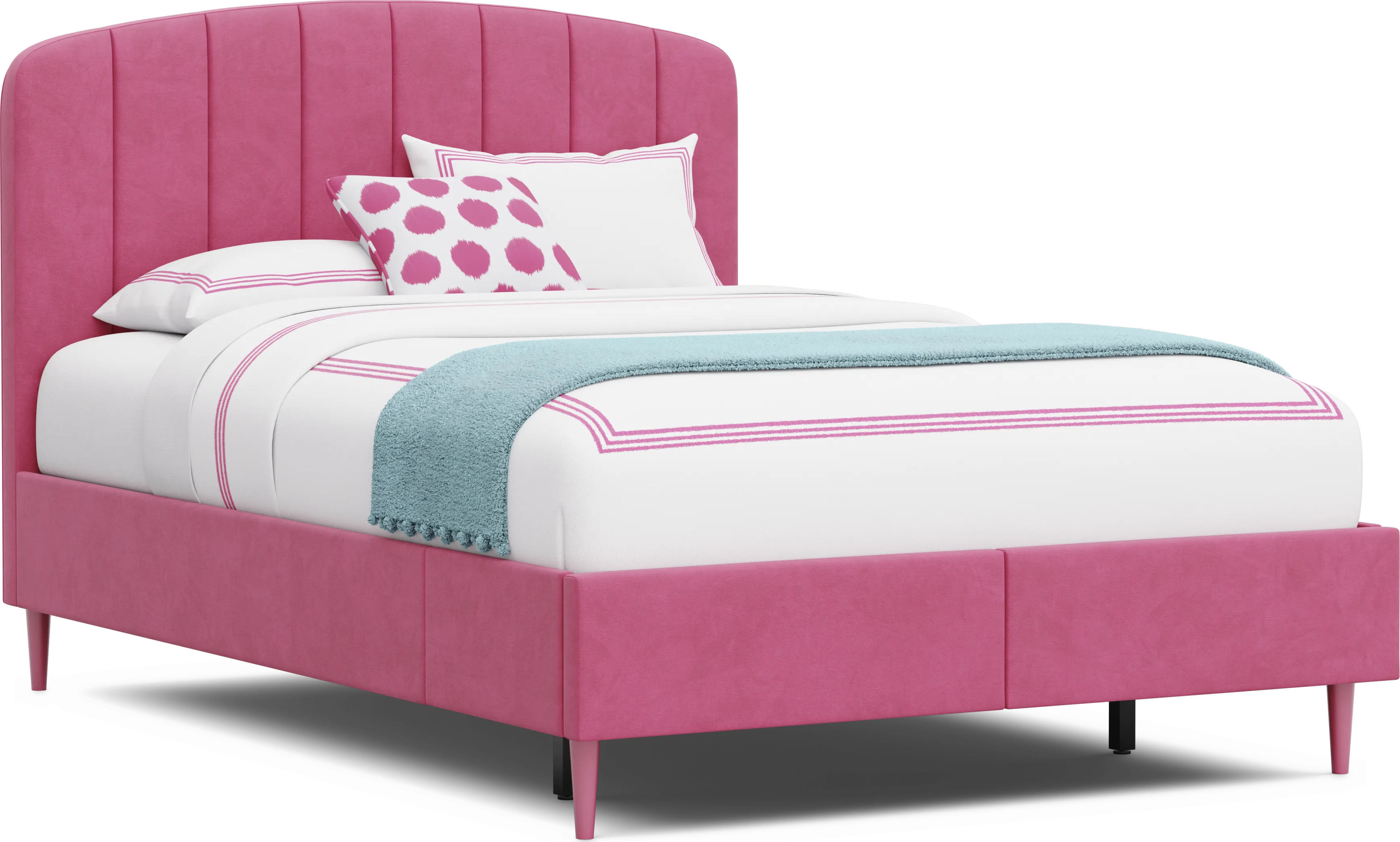 Kids Gwyneth Bubble Gum Full Upholstered Storage Bed - Thumbnail - Image 1