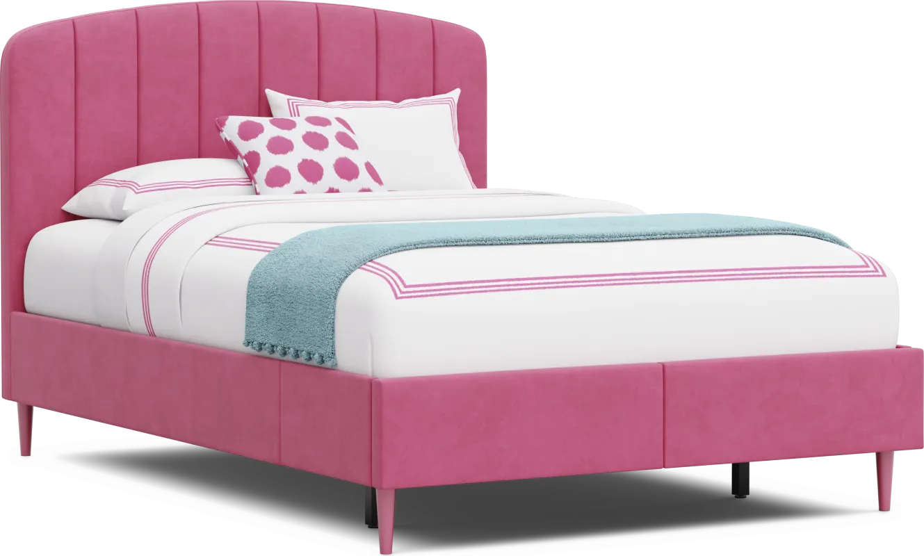 Kids Gwyneth Bubble Gum Full Upholstered Storage Bed