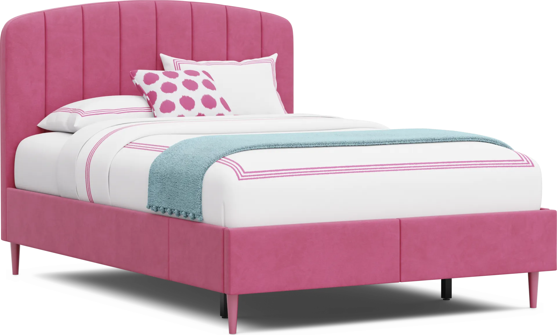 Kids Gwyneth Bubble Gum Full Upholstered Storage Bed - Image 1