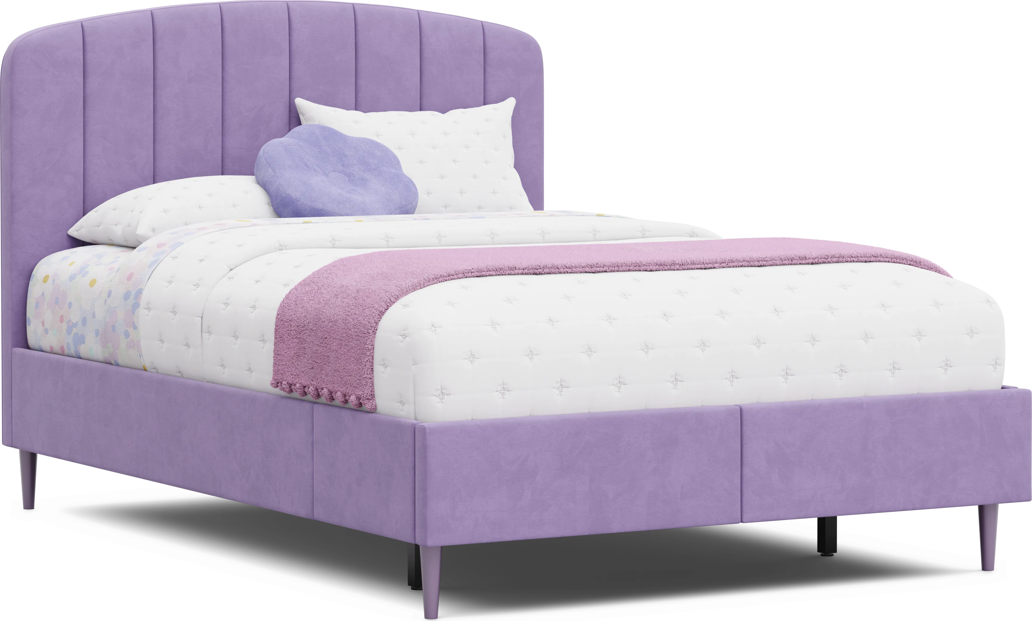 Kids Gwyneth Lavender Full Upholstered Storage Bed - Thumbnail - Image 1