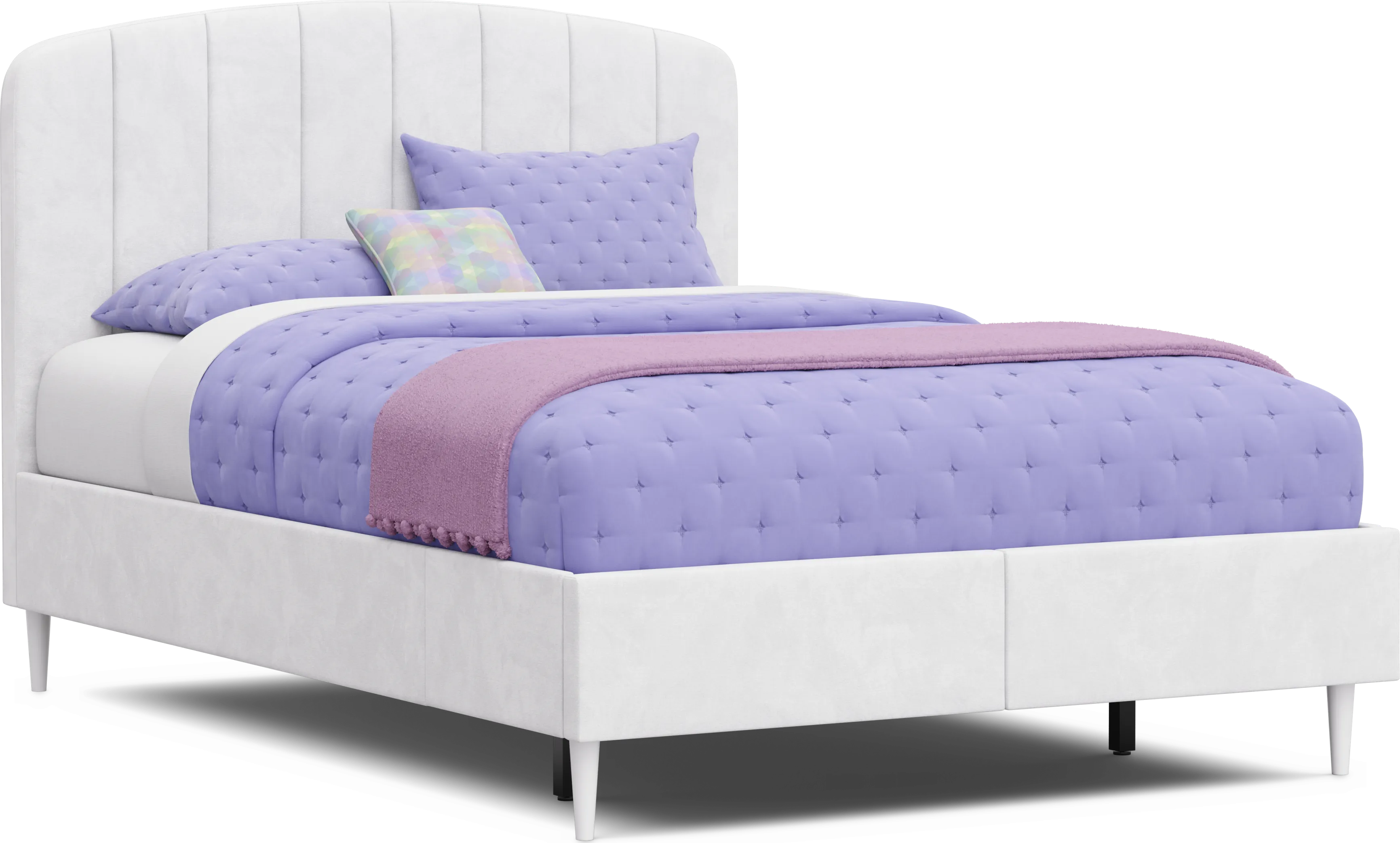 Kids Gwyneth White Full Upholstered Storage Bed - Thumbnail - Image 1