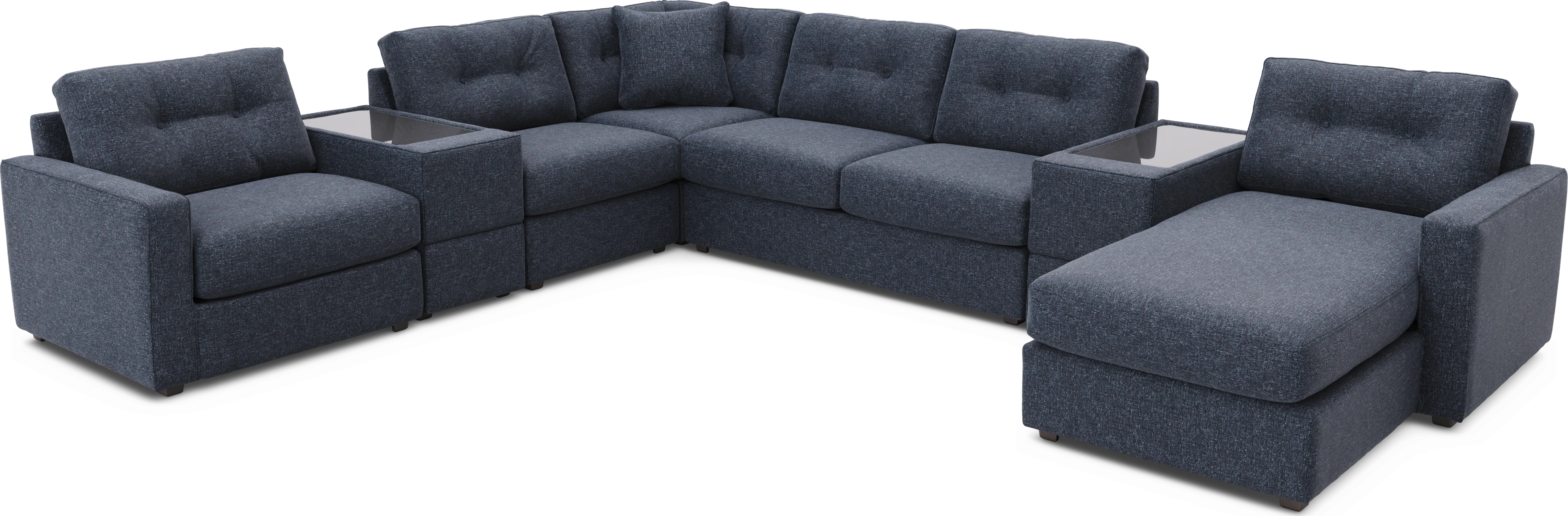 Dark Blue 7 Pc ModularOne Gel Foam Sleeper - Thumbnail - Image 1