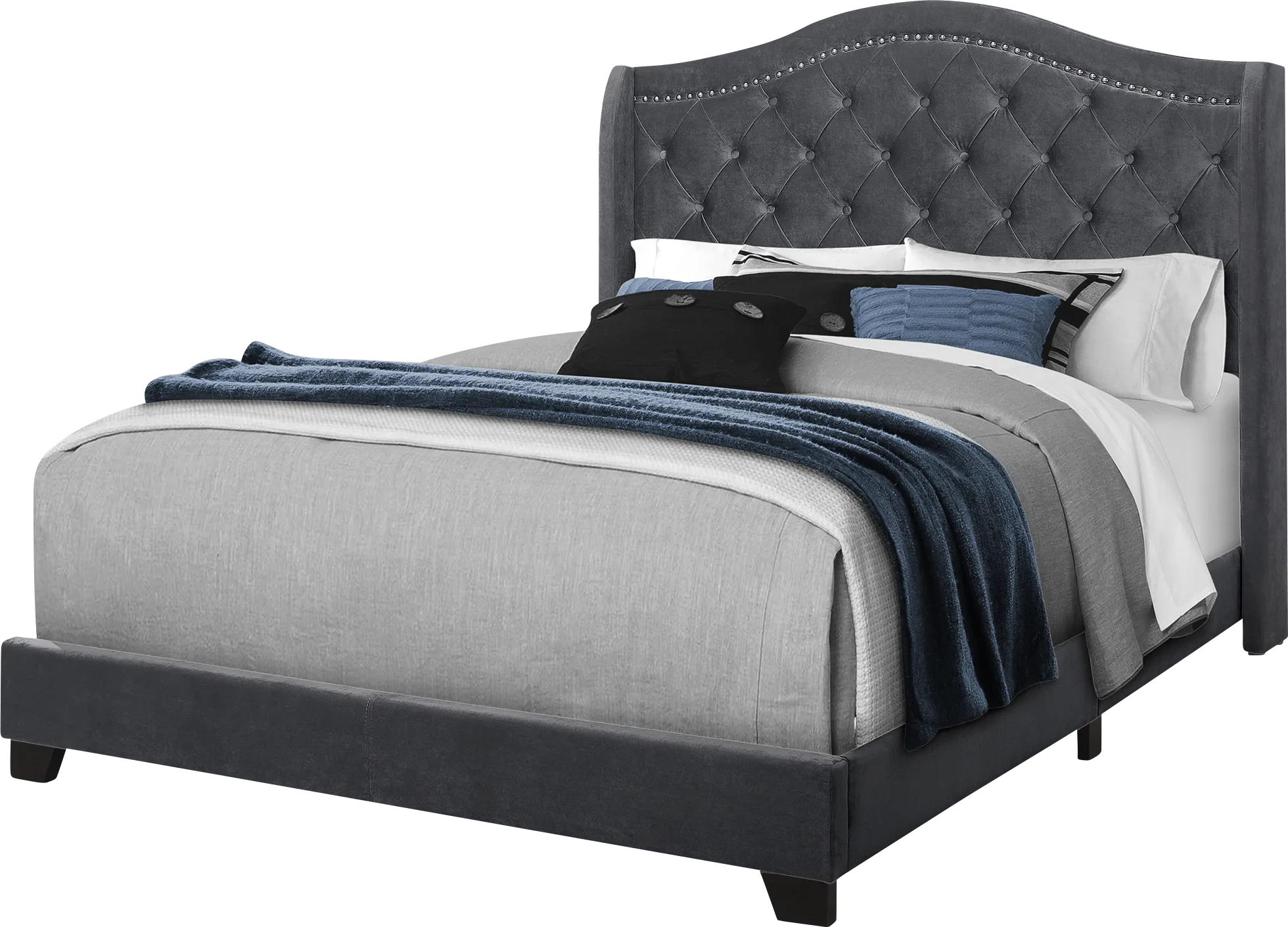 Dunalie Gray Queen Bed - Thumbnail - Image 1