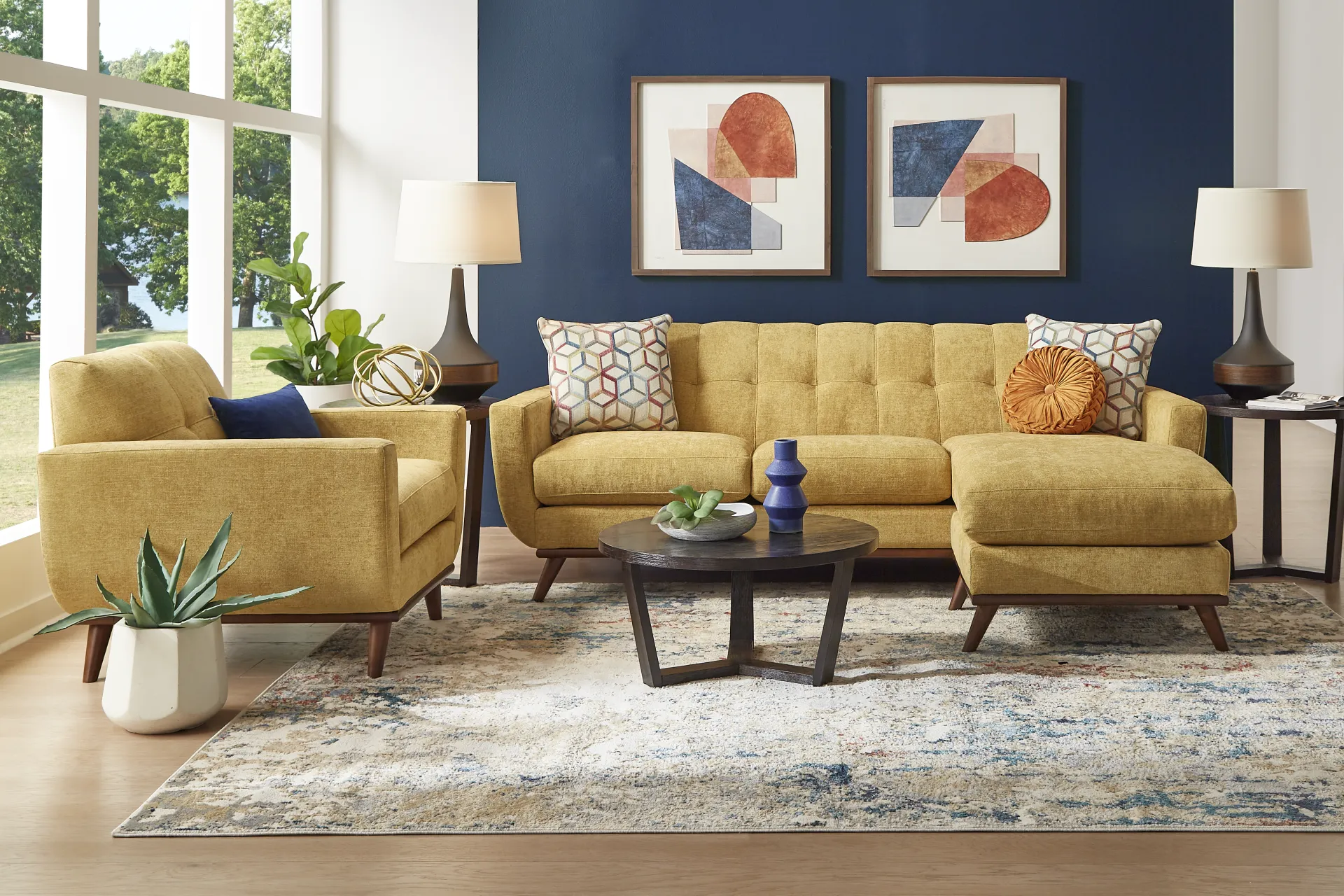 East Side Sunflower 5 Pc Sectional Living Room - Image 1