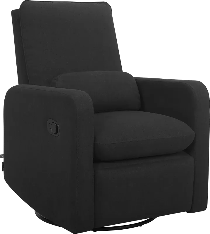 Nursery Cloud Black Swivel Recliner