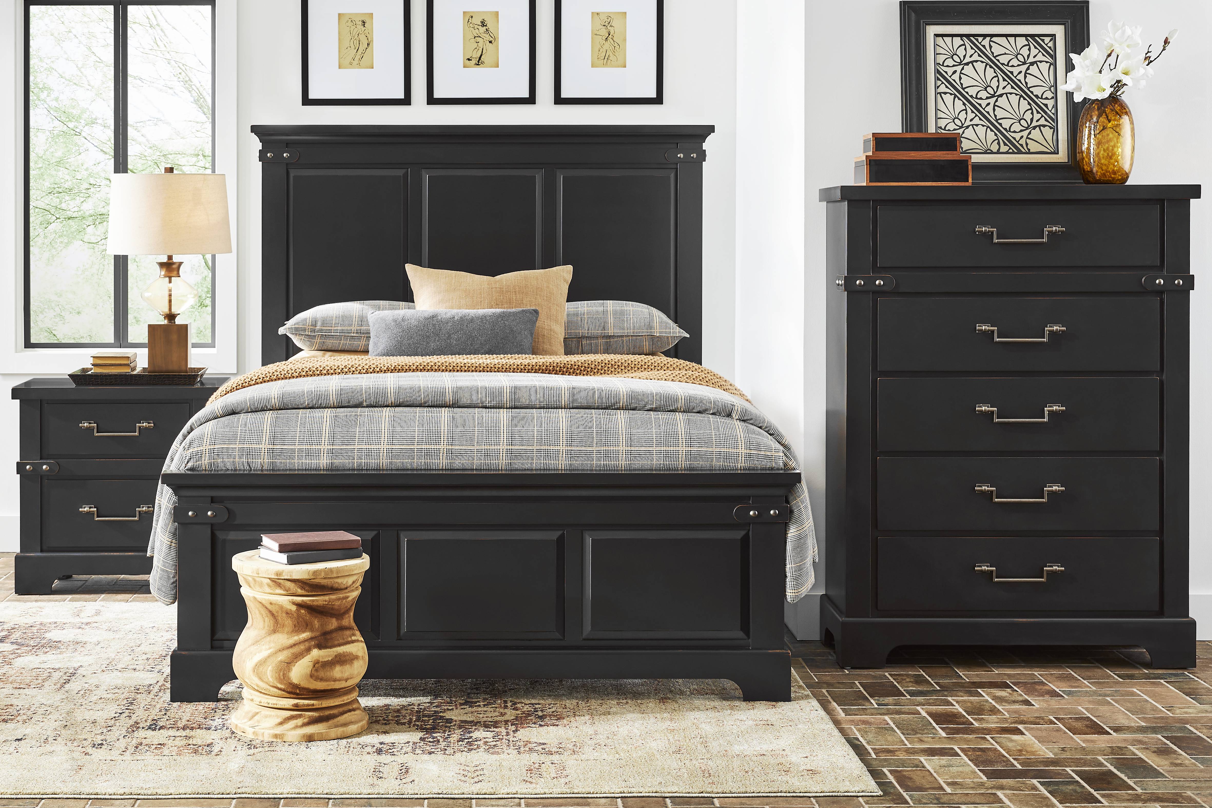 Fairhaven Black 5 Pc Queen Panel Bedroom - Thumbnail - Image 1