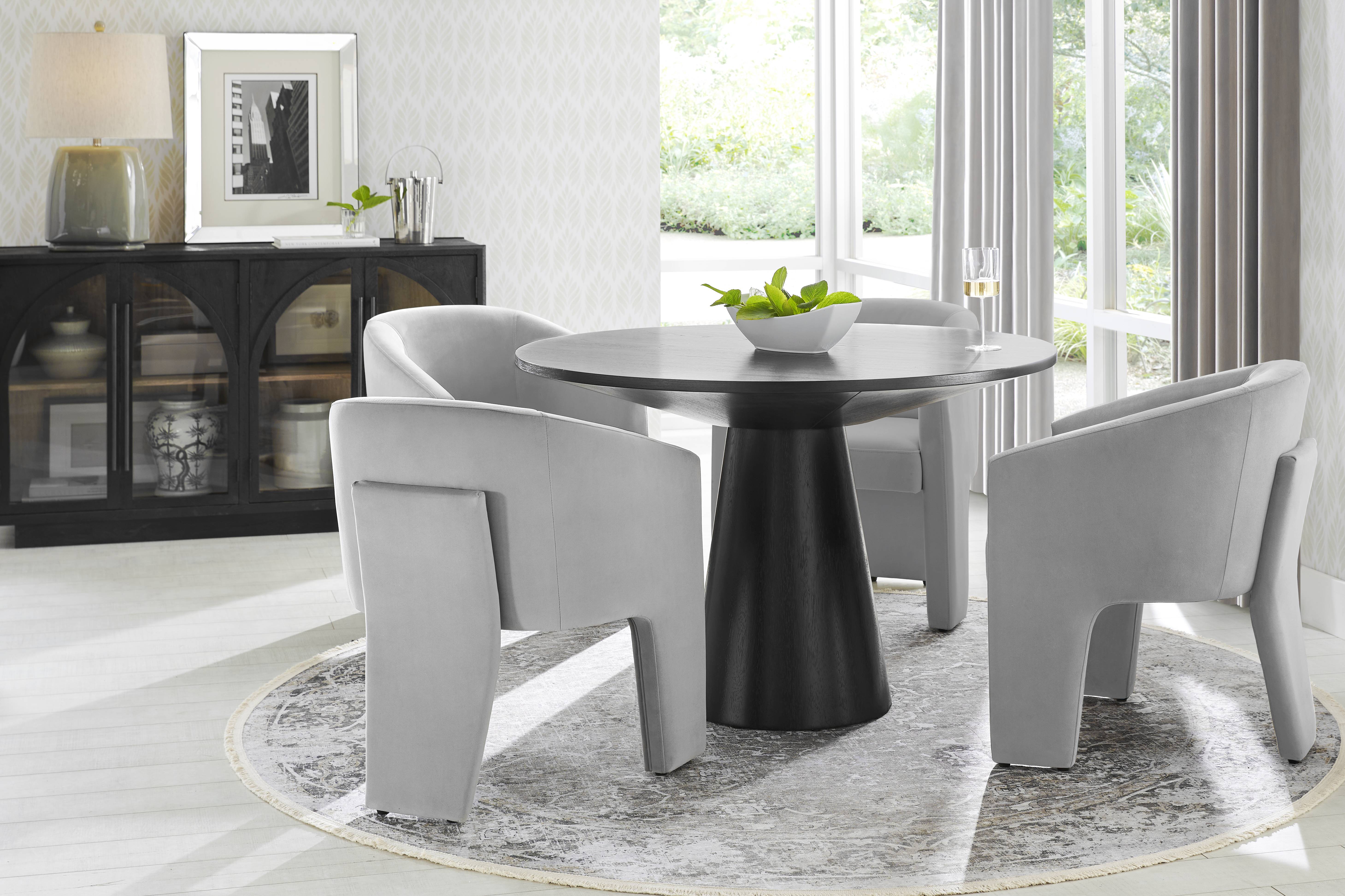 Kendall 5 Pc Black Black,Colors Gray Dining Room Set With 59