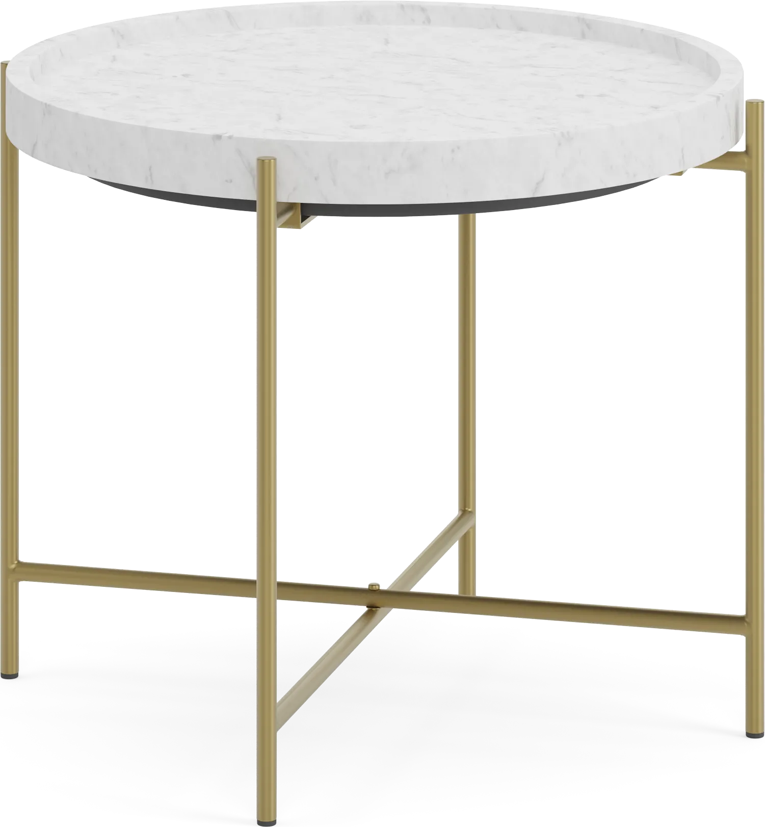 Slabtown White End Table - Thumbnail - Image 1