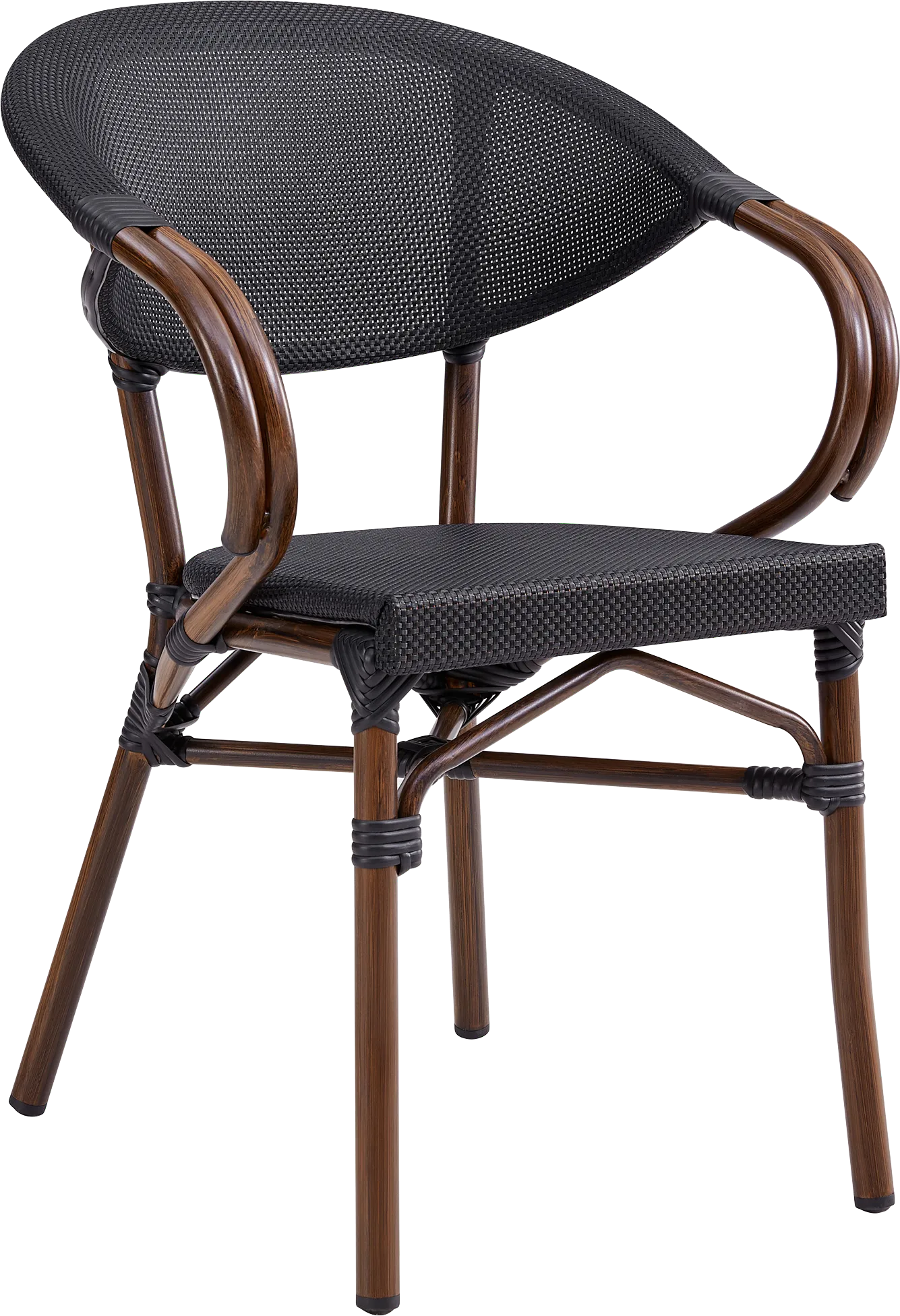 Outdoor Villepigue Black Arm Chair, Set of 2 - Thumbnail - Image 1