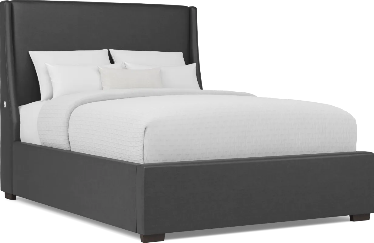 Beaufoy Graphite 3 Pc Queen Upholstered Bed