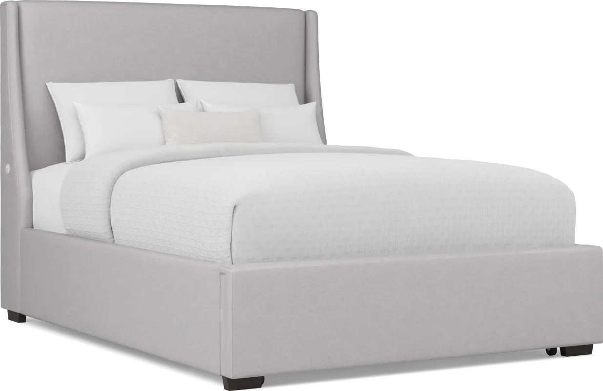 Beaufoy Gray 3 Pc Queen Upholstered Storage Bed