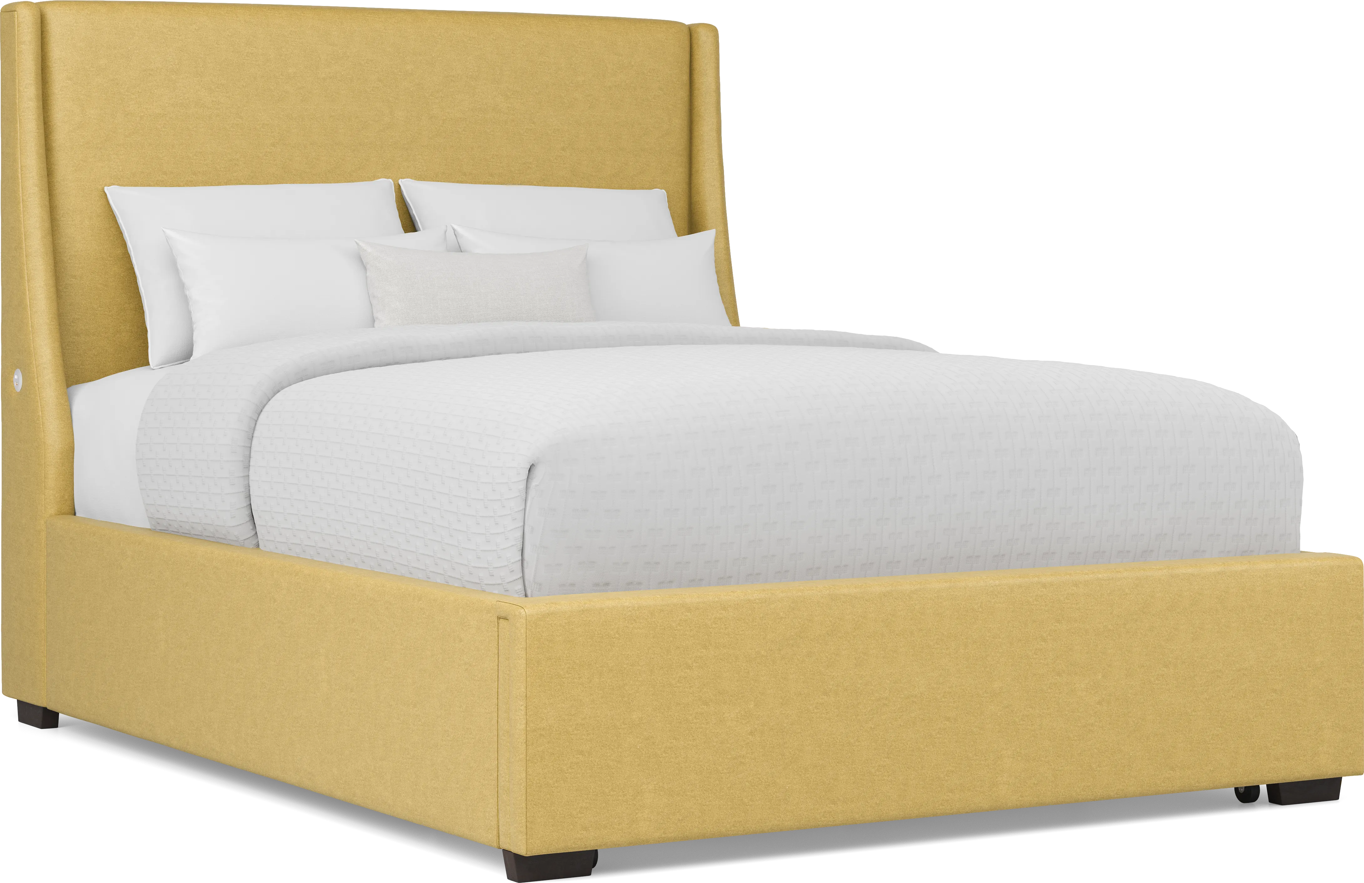 Beaufoy Yellow 3 Pc Queen Upholstered Storage Bed - Thumbnail - Image 1