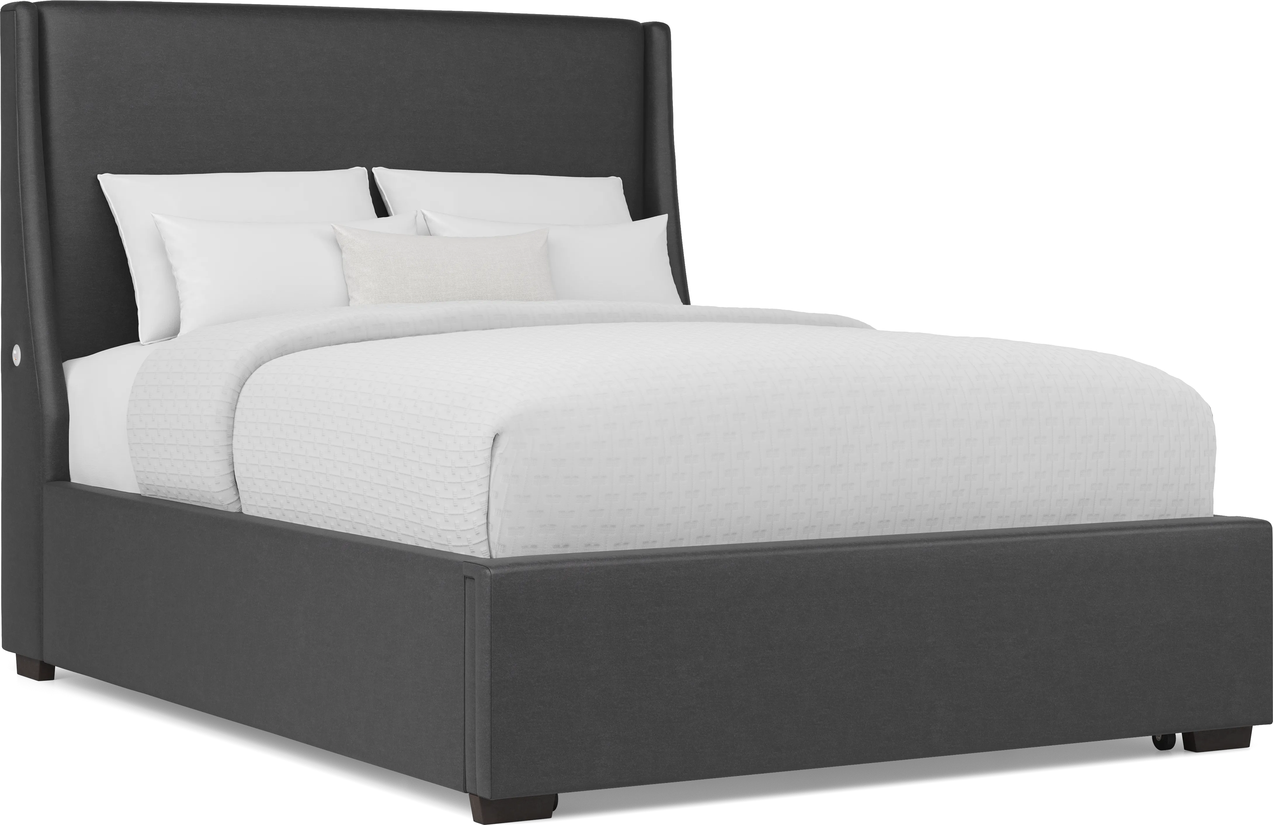 Beaufoy Graphite 3 Pc King Upholstered Storage Bed - Thumbnail - Image 1