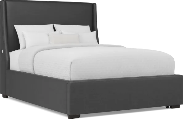 Beaufoy Graphite 3 Pc King Upholstered Storage Bed