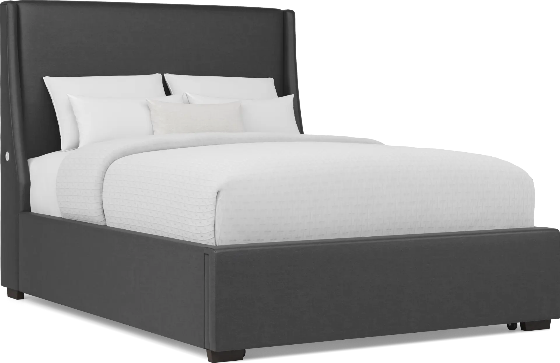 Beaufoy Graphite 3 Pc King Upholstered Storage Bed