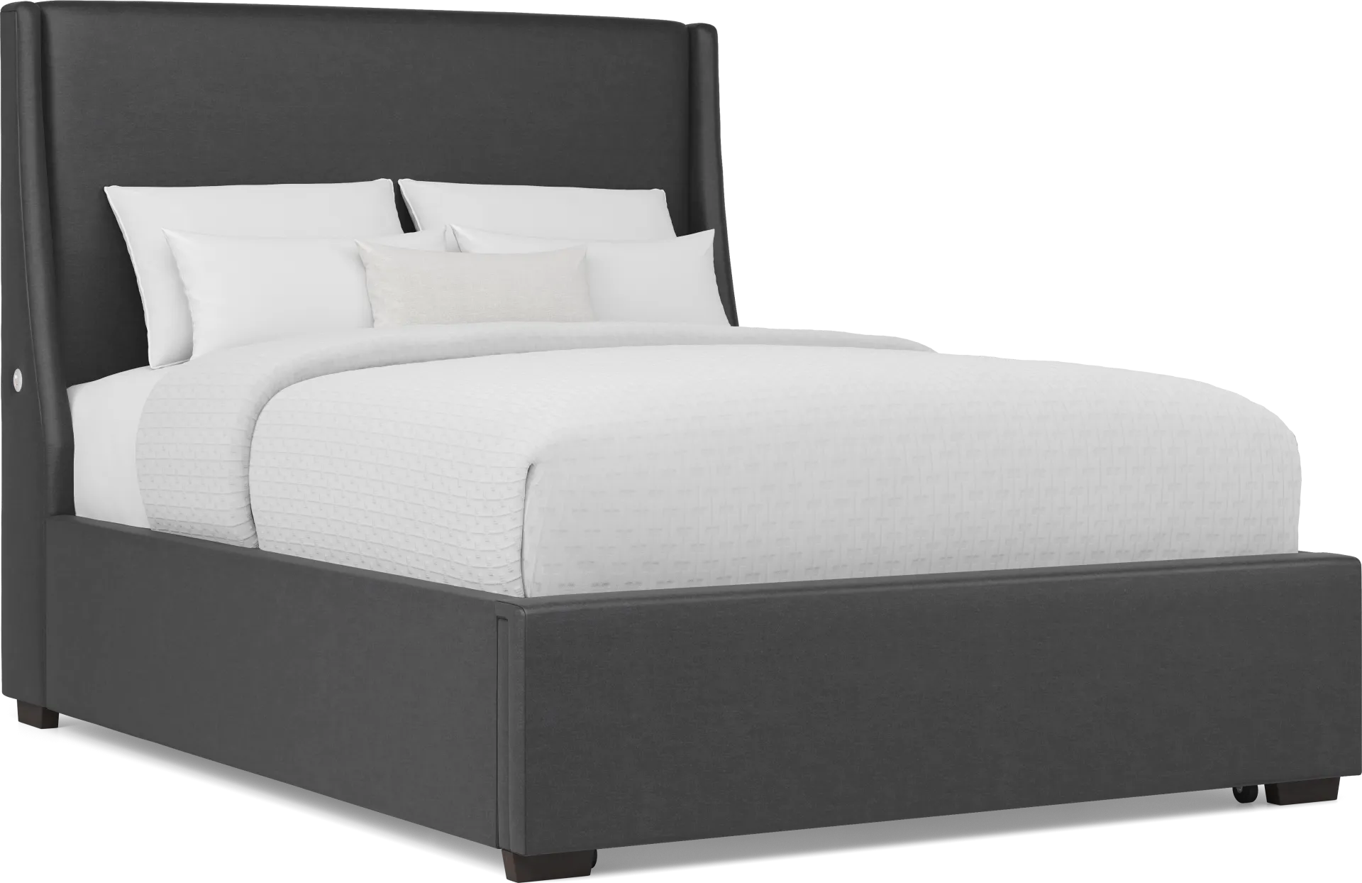 Beaufoy Graphite 3 Pc King Upholstered Storage Bed - Image 1