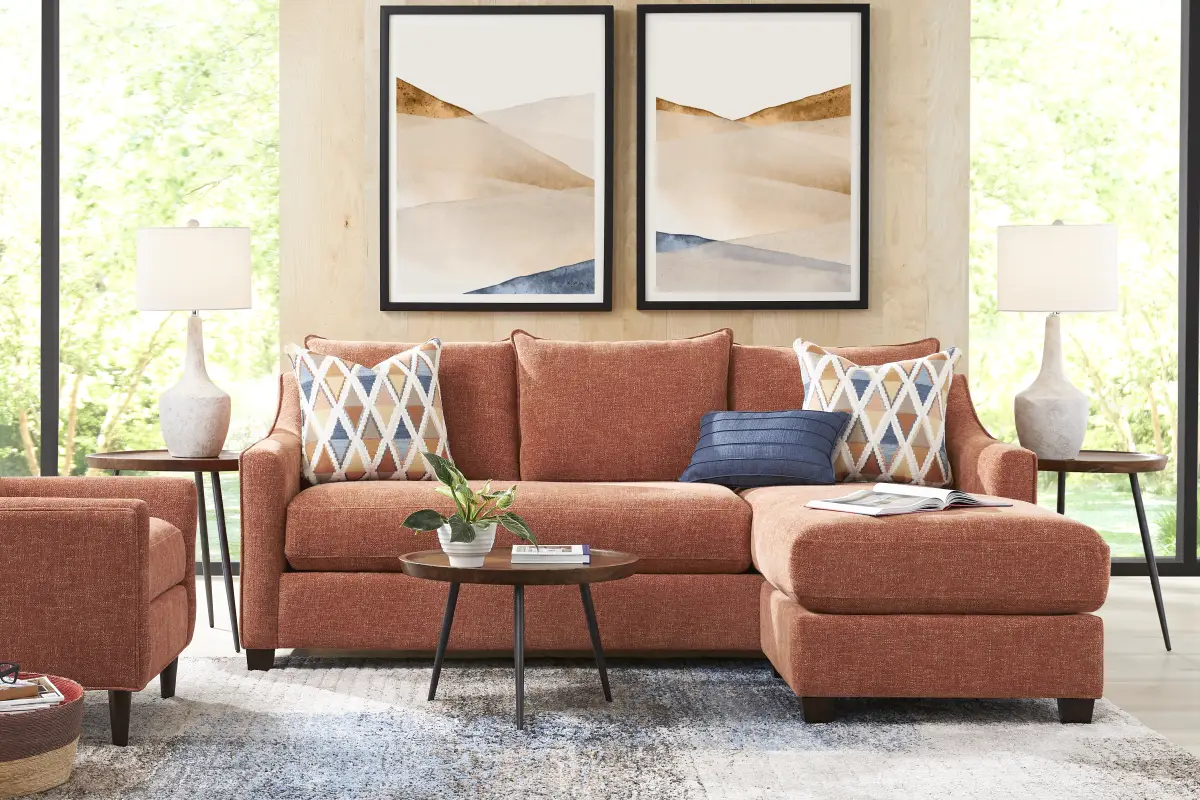 Soho Place Russet 6 Pc Living Room with Sleeper Chaise Sofa
