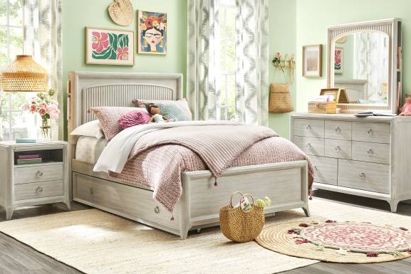 Kids Vivien Wirebrush Gray Full Cubby Bed