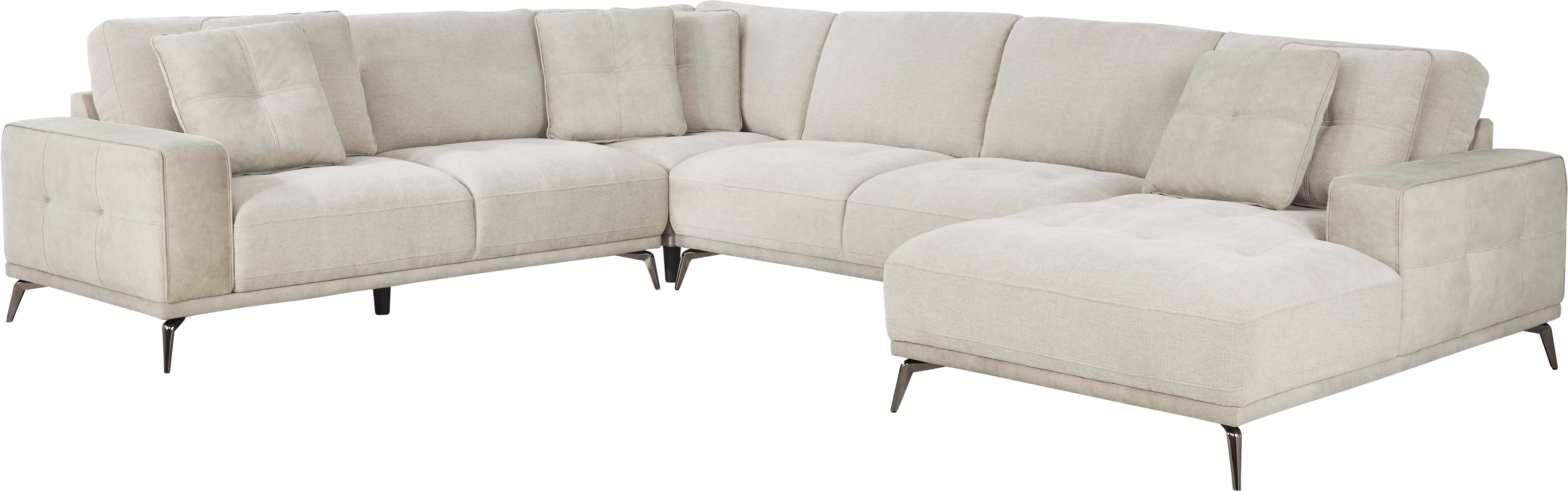 Valencia Light Gray 4 Pc Sectional - Thumbnail - Image 1