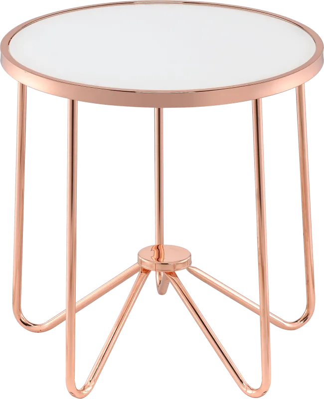 Alivia White End Table