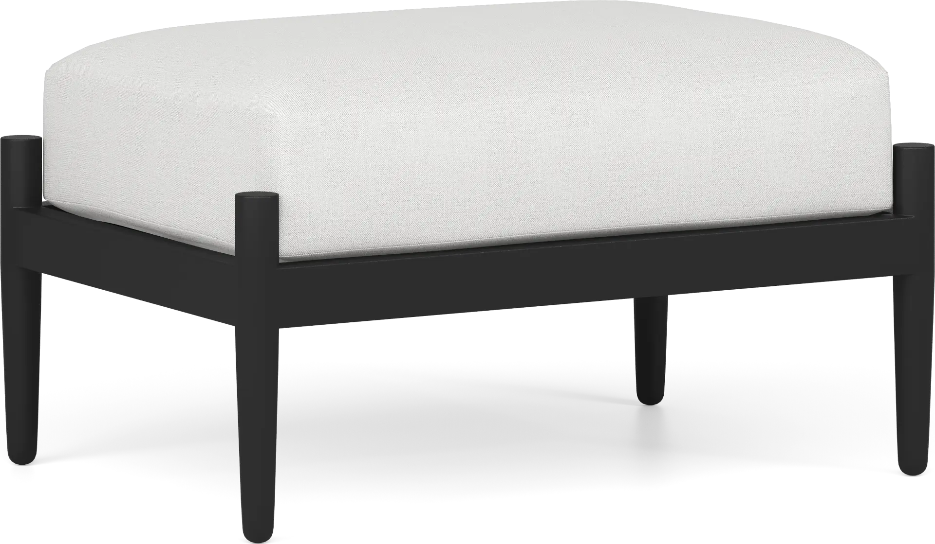 Harlowe Black Outdoor Ottoman with Dove Cushion