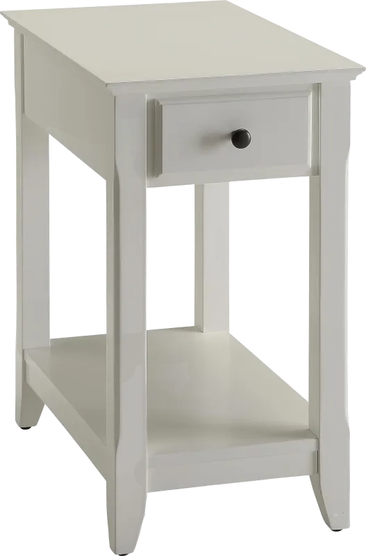 Bertie White Chairside Table