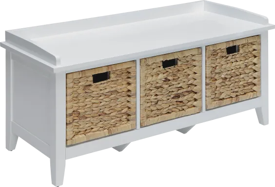 Flavius White Storage Bench