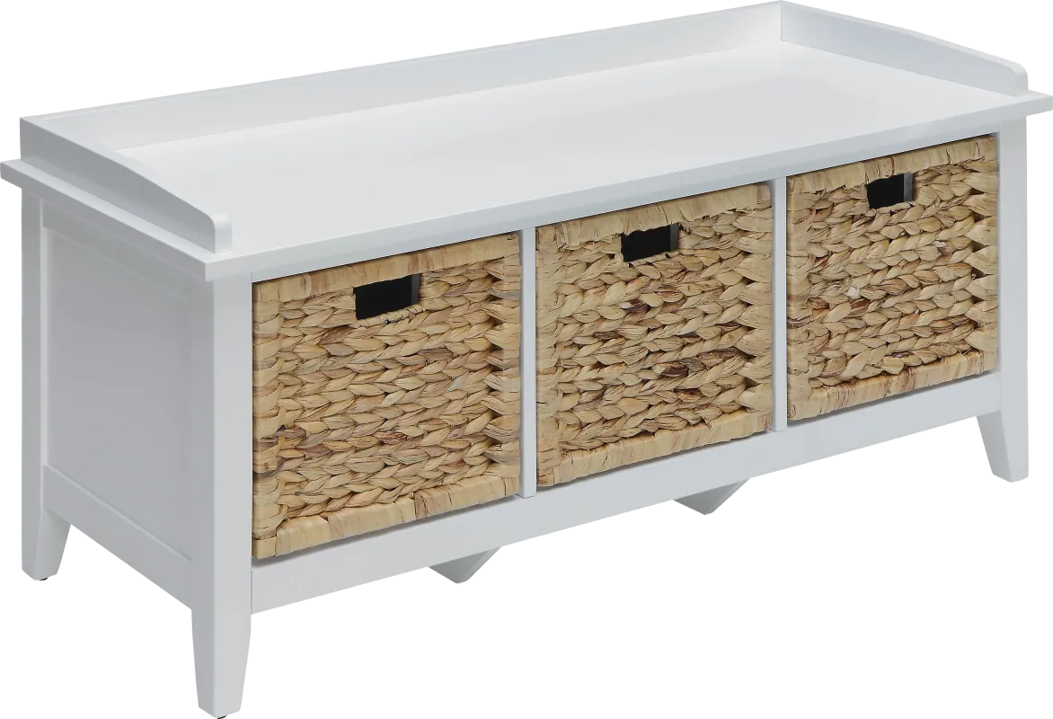 Flavius White Storage Bench