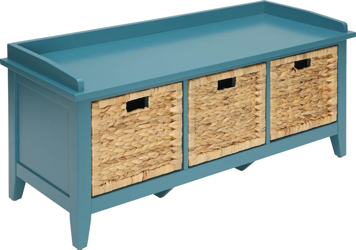 Flavius Blue Storage Bench