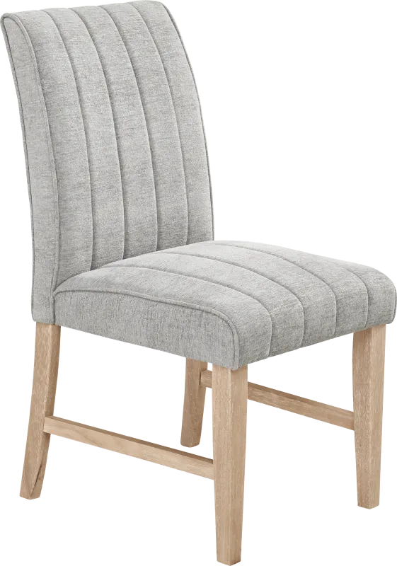 Kendall Gray Side Chair with Natural Legs