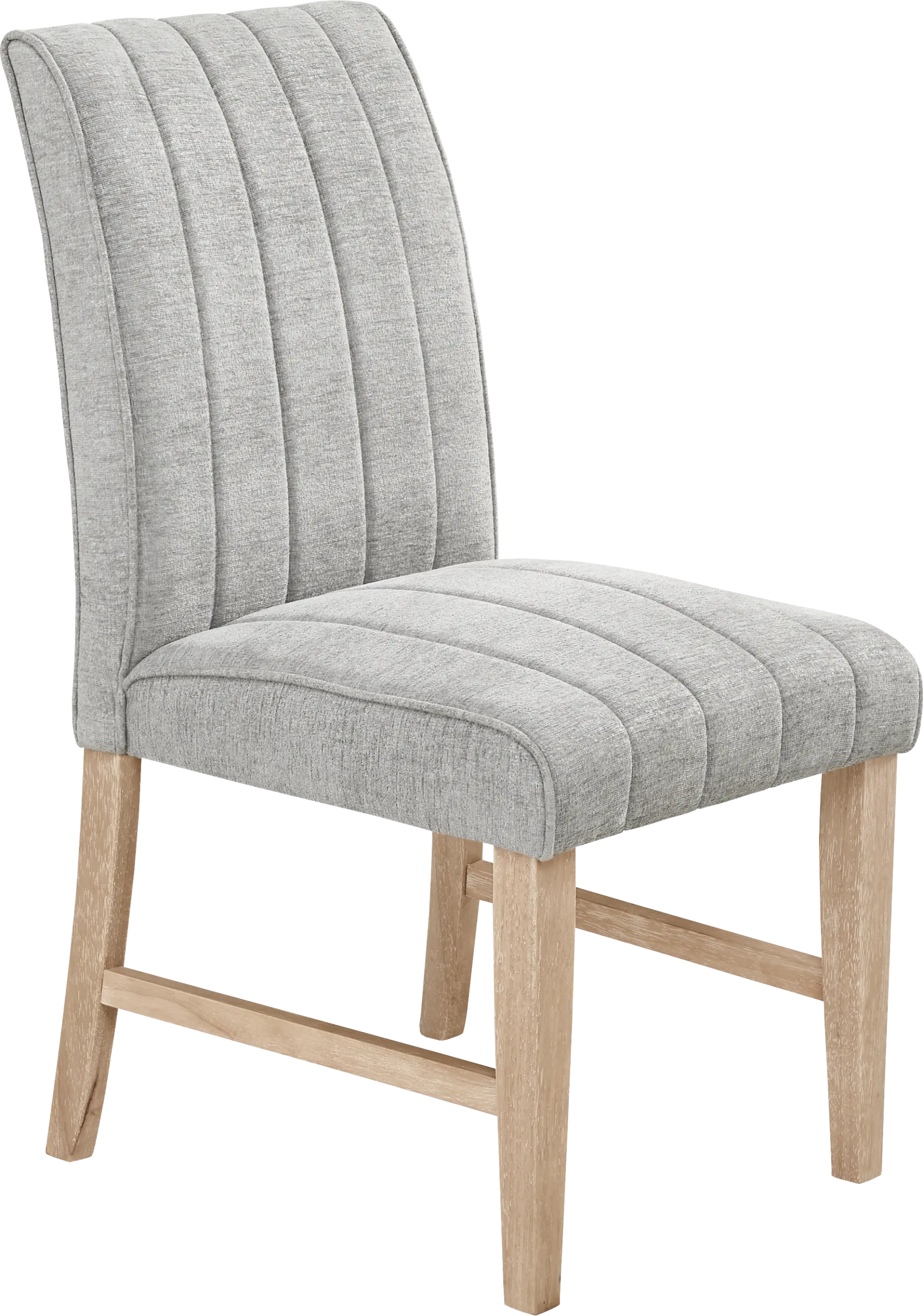 Kendall Gray Side Chair with Natural Legs