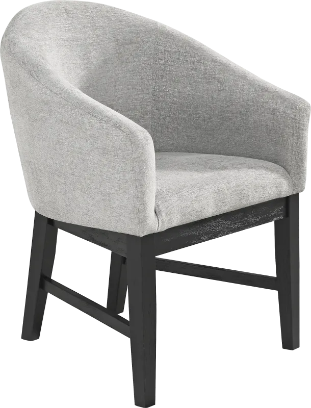 Kendall Gray Arm Chair with Black Legs