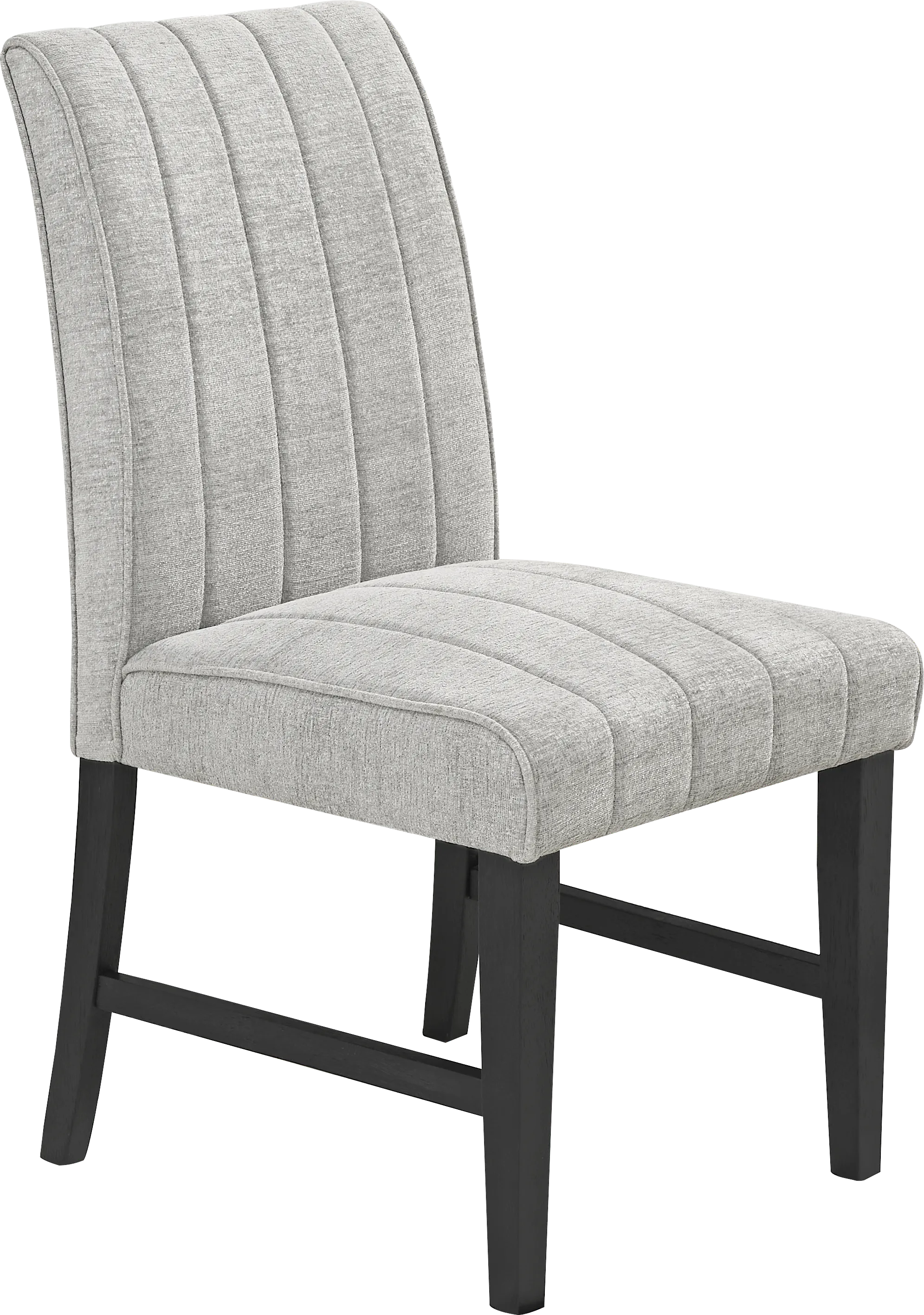 Kendall Gray Side Chair with Black Legs - Thumbnail - Image 1