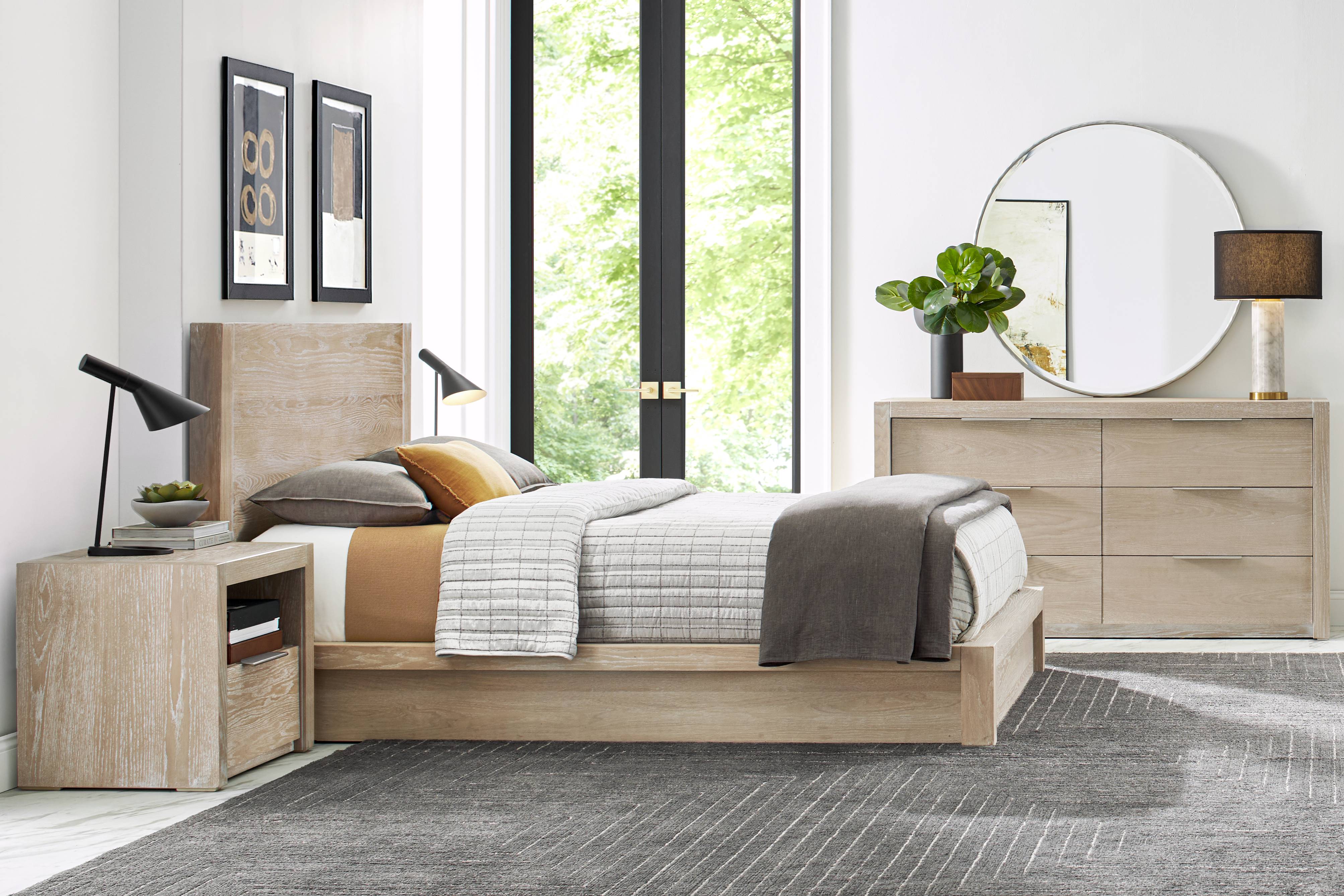 Easton Park Natural 7 Pc King Panel Bedroom - Thumbnail - Image 1