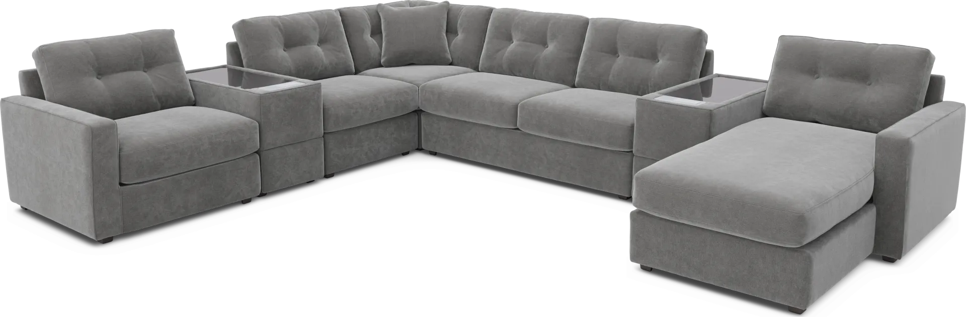 Gray 7 Pc ModularOne Sleeper with Media Consoles - Image 1