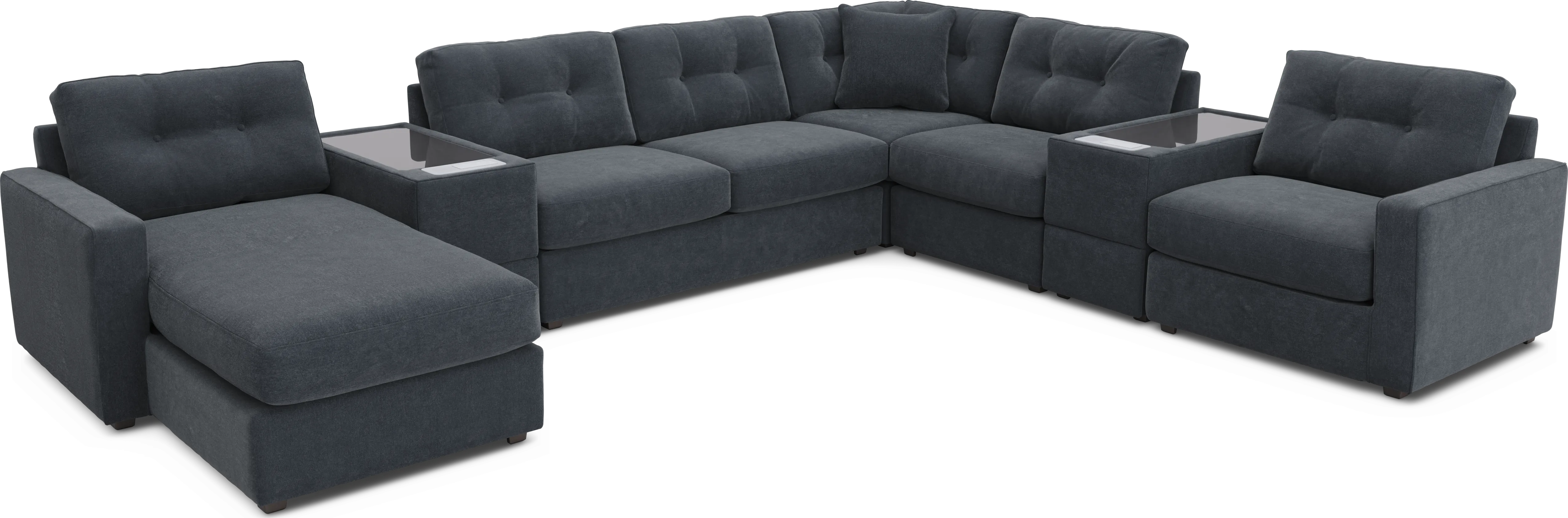 Indigo 7 Pc ModularOne Sleeper with Media Consoles - Thumbnail - Image 1