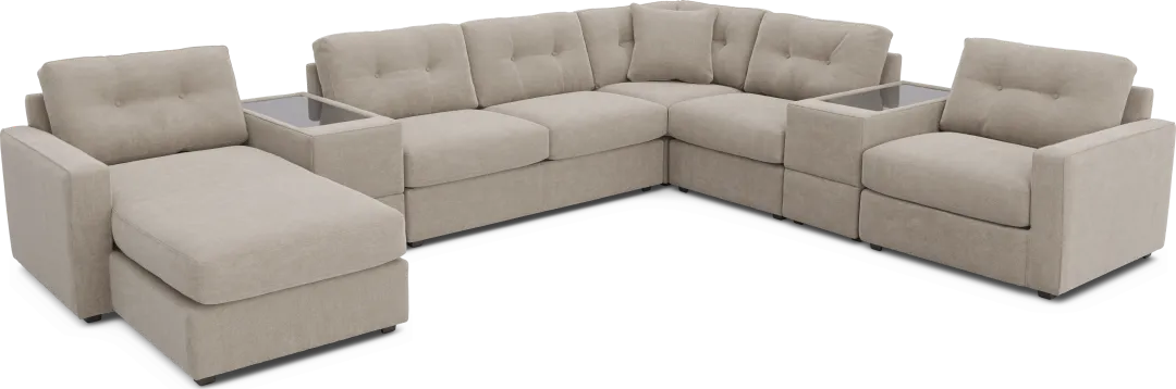 Beige 7 Pc ModularOne Gel Foam Sleeper