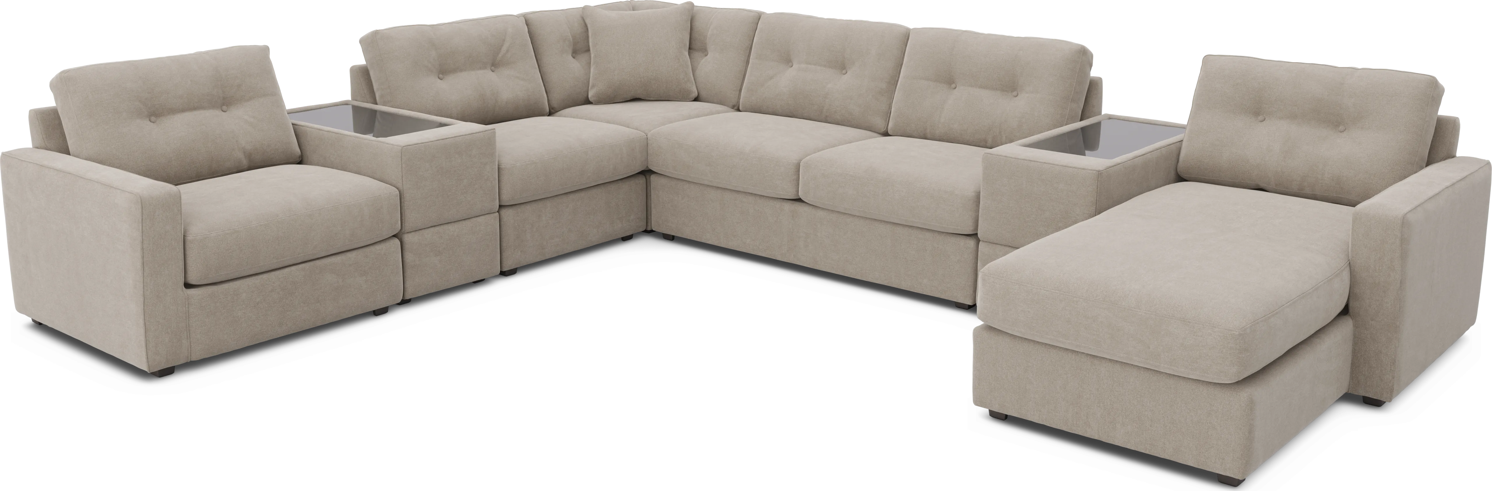 Beige 7 Pc ModularOne Gel Foam Sleeper - Thumbnail - Image 1