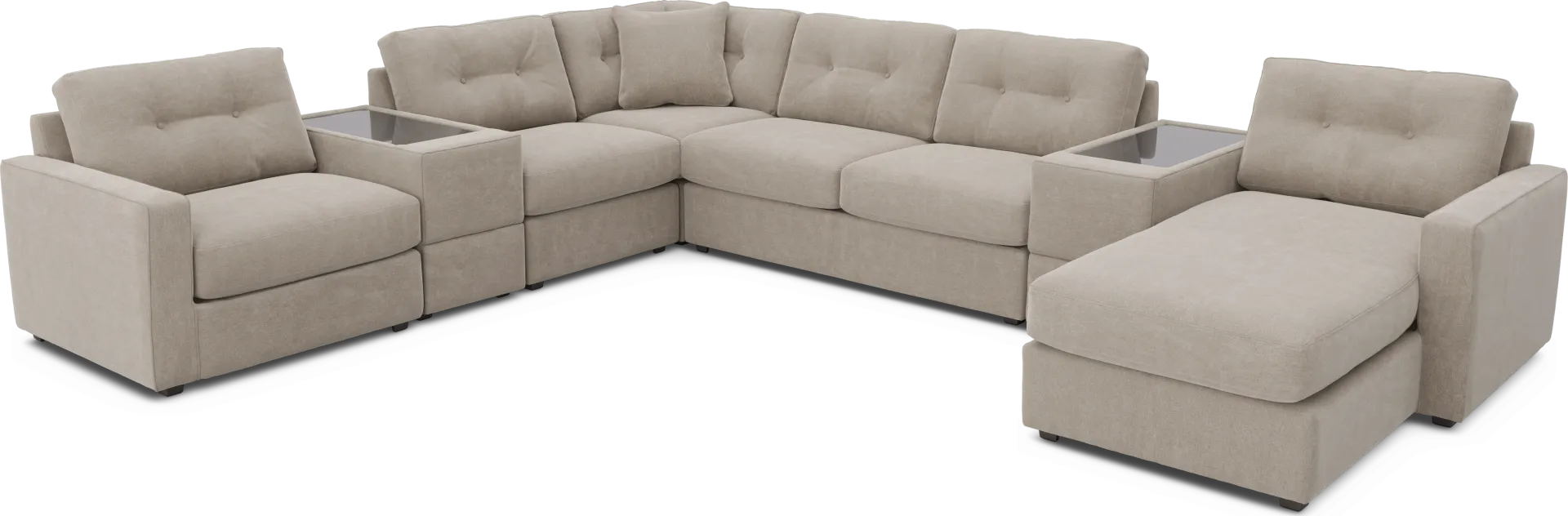 Beige 7 Pc ModularOne Gel Foam Sleeper - Image 1