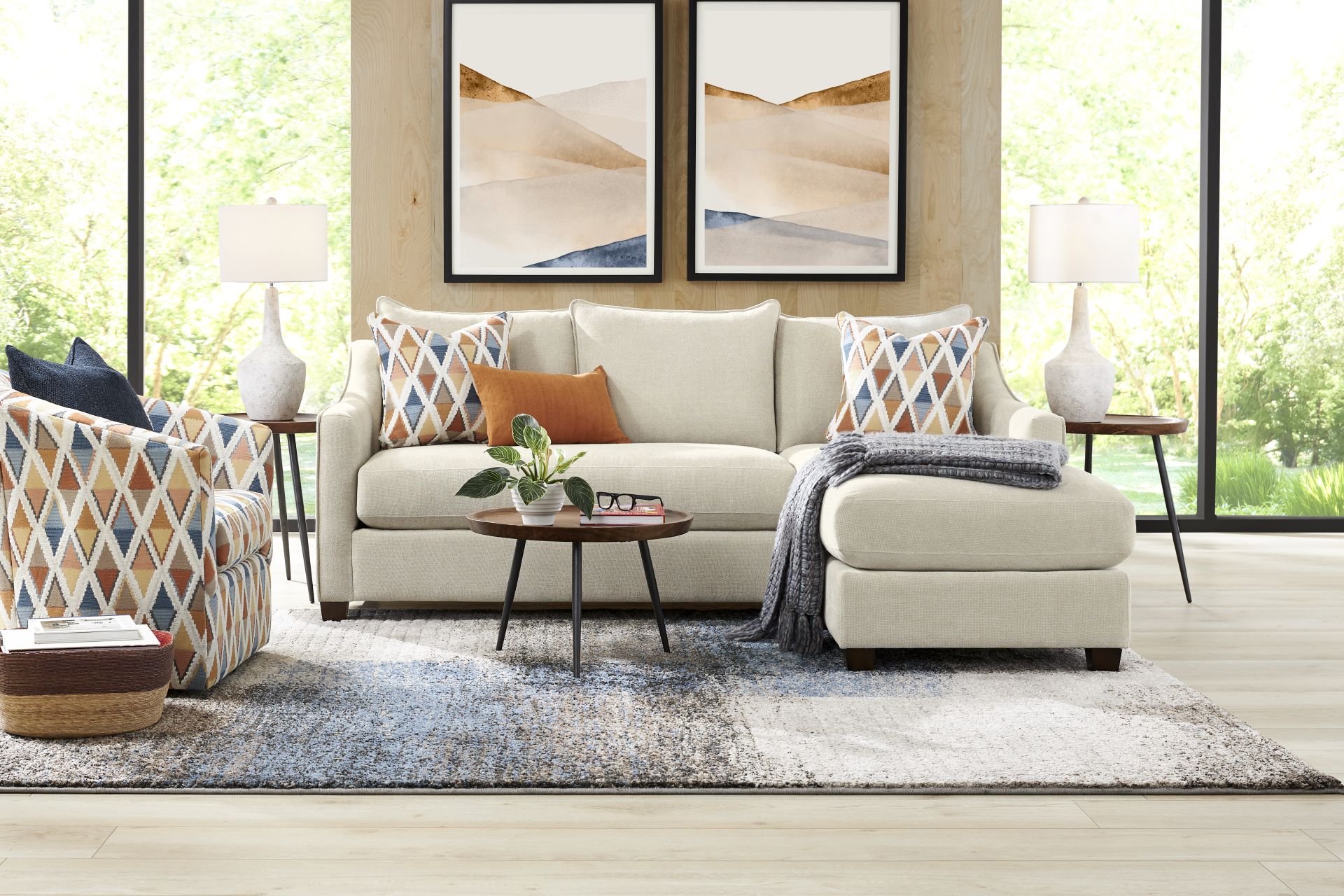Soho Place Beige Chaise Sofa - Image 2