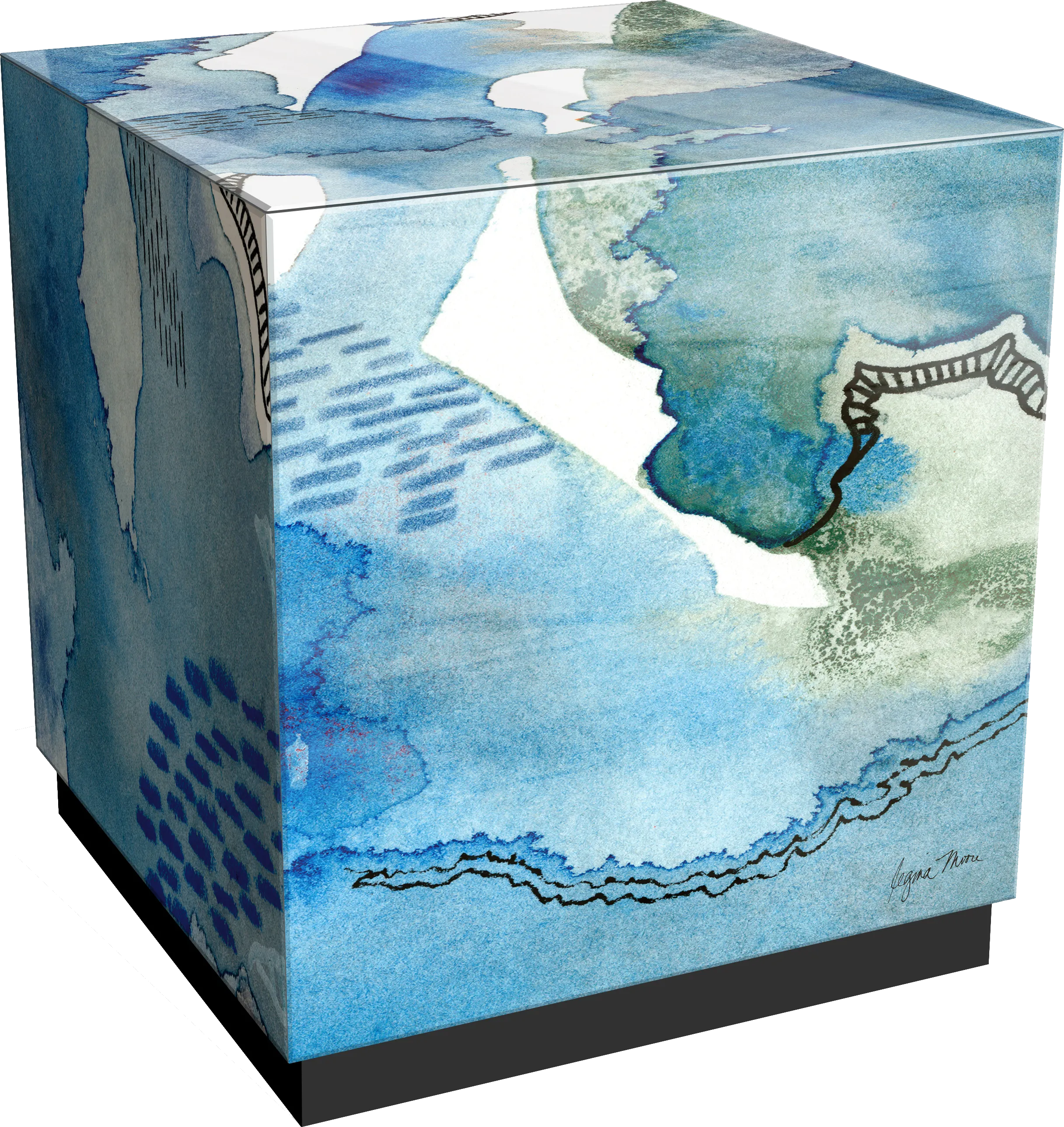 Balok Blue Accent Table - Thumbnail - Image 1