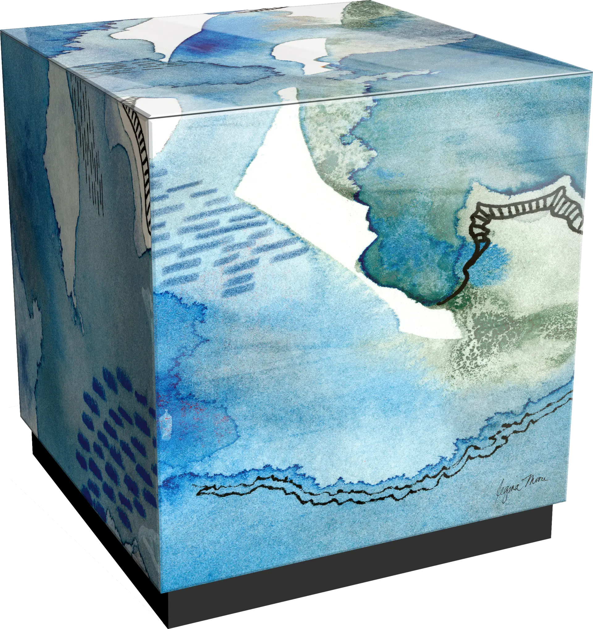 Balok Blue Accent Table