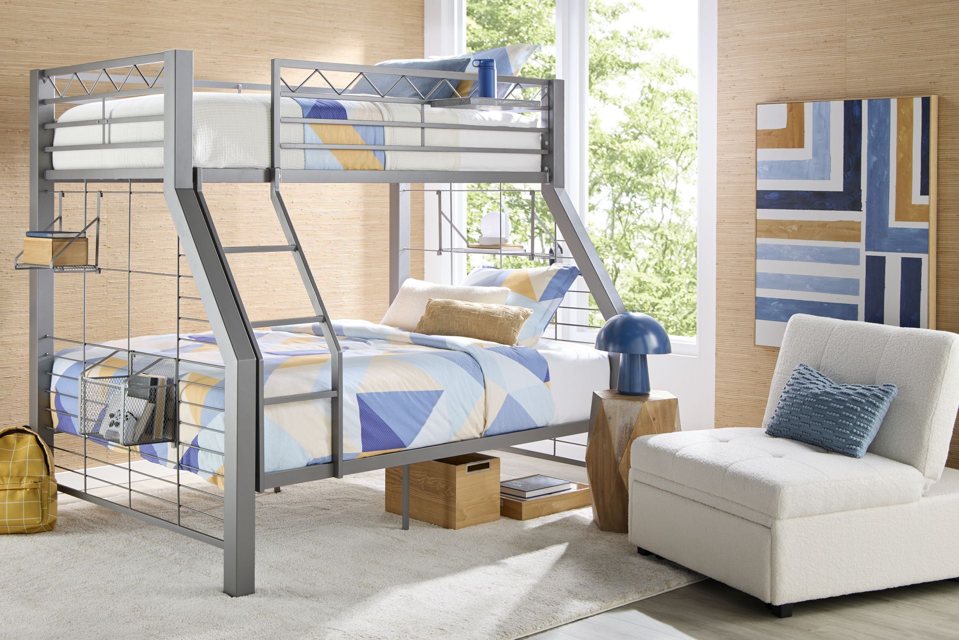 Build-A-Bunk Gray Twin/Full Bunk Bed with Gray Accessories - Image 2
