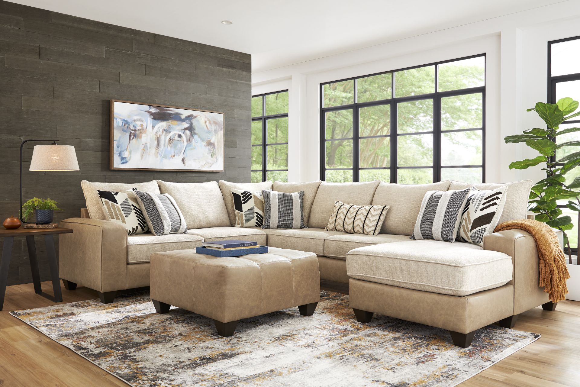Murphy Beige 6 Pc Sectional Living Room - Image 1