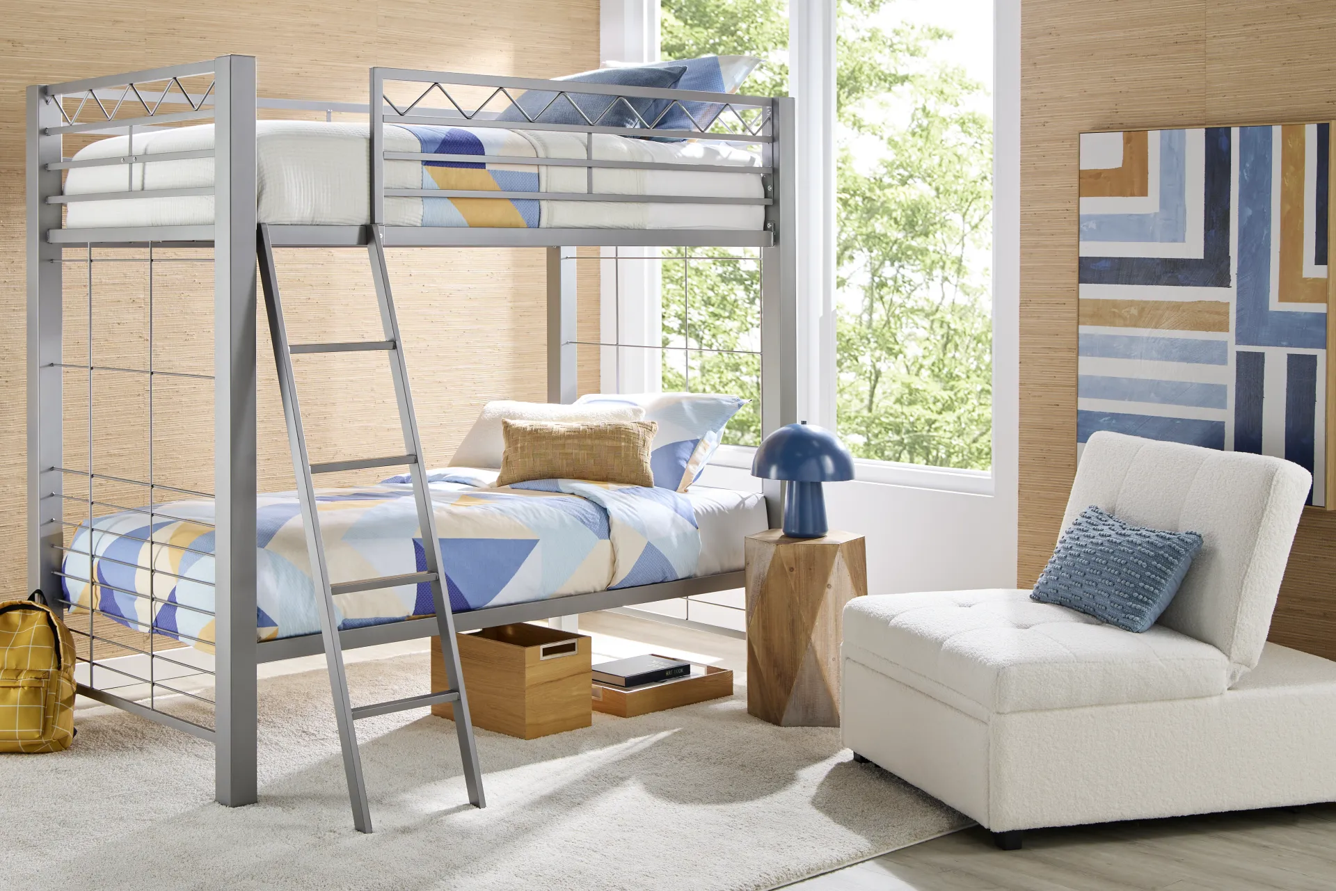 Build-A-Bunk Gray Twin/Twin Bunk Bed - Image 1