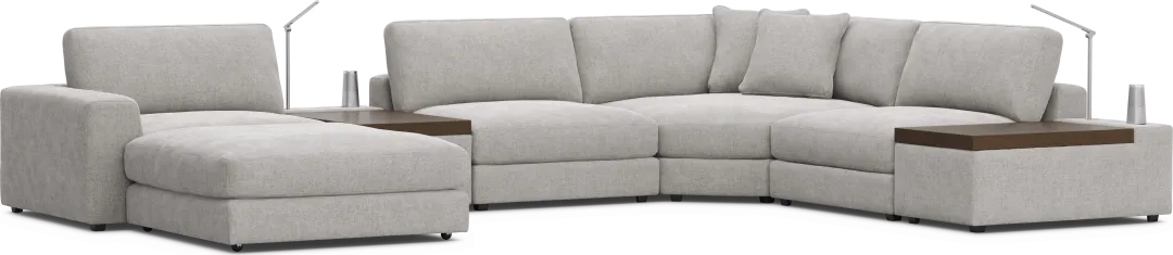 Gray 7 Pc ModularThree with Media Consoles