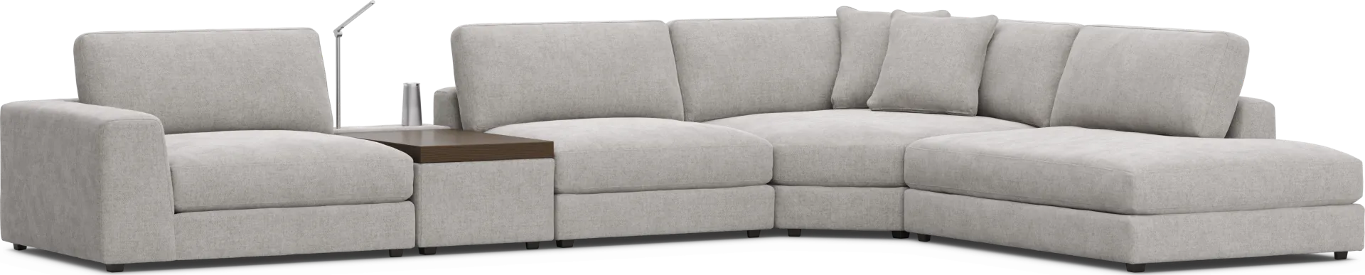 Gray 5 Pc ModularThree with Media Console - Image 2