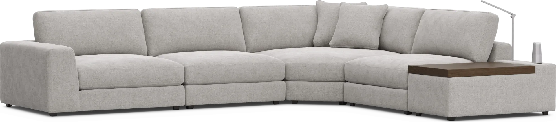 Gray 5 Pc ModularThree with Media Console - Image 2