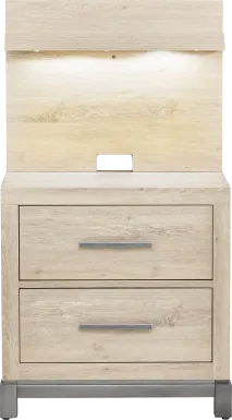 Maxton Place Natural Nightstand with Pier